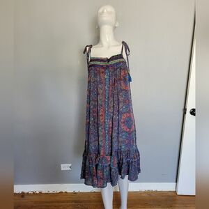 Karma Highway Paisley Print Embroidered Dress, VGUC, One Size